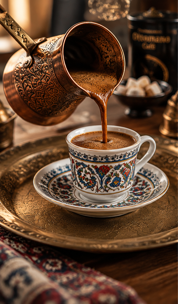 Café turco servido en cezve